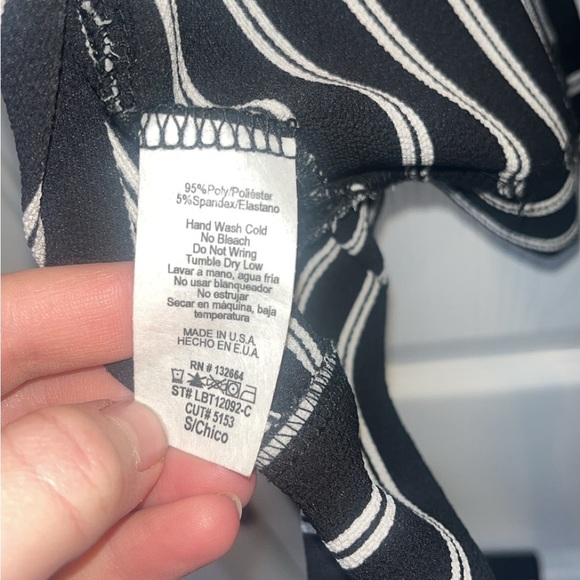 Women’s black and white dress top open back going out top Size S - Picture 5 of 5